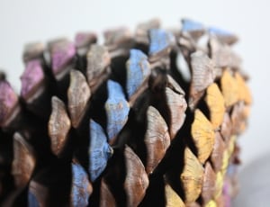 brown blue and yellow decorative ornament thumbnail