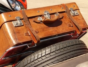brown leather suitcase thumbnail