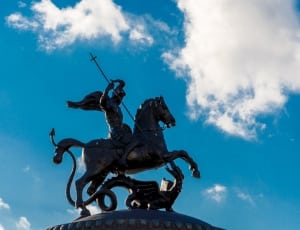 warrior riding on horse statue thumbnail