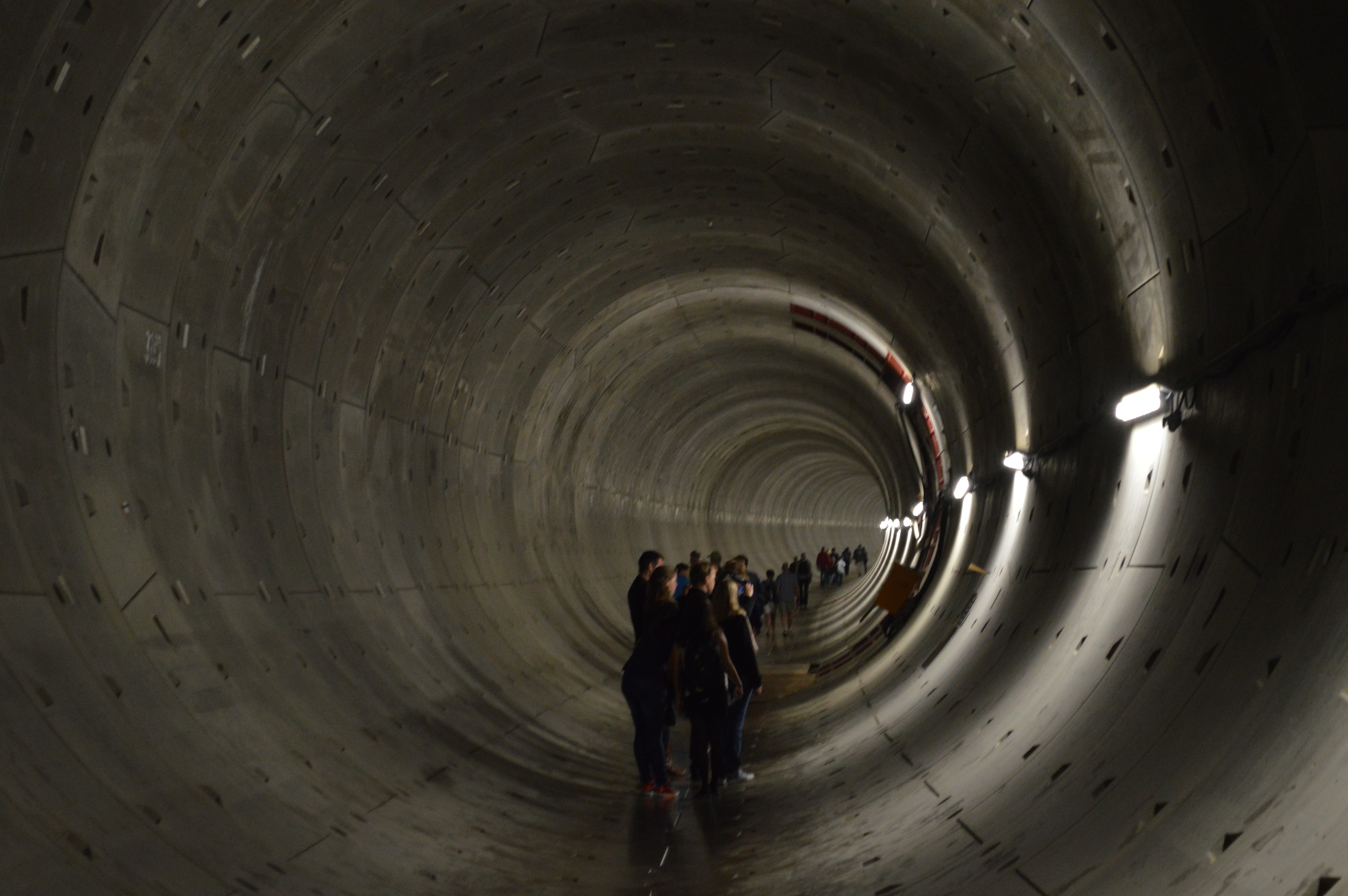 people inside tunnel