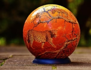 leopard printed bowl lamp thumbnail