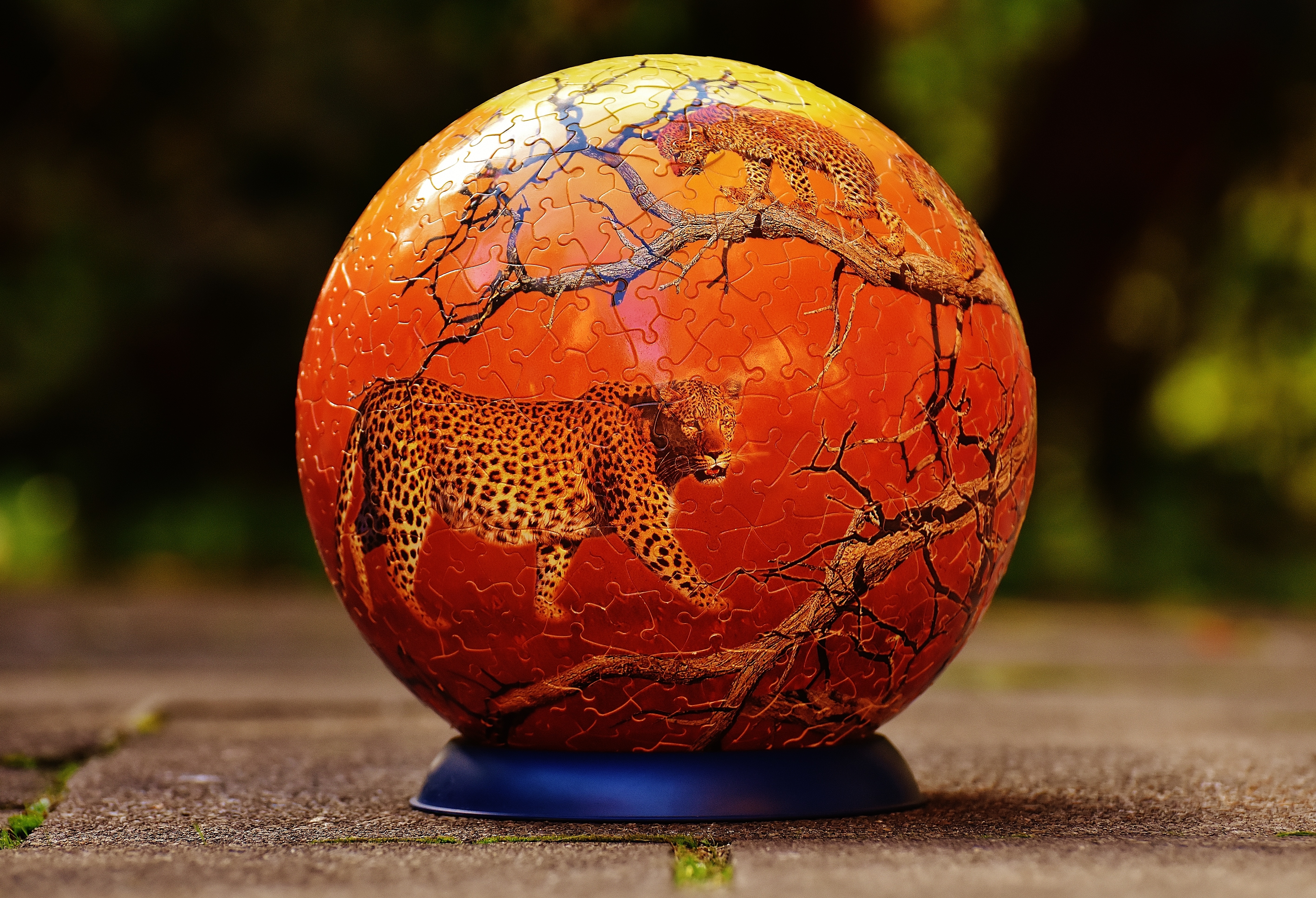 leopard printed bowl lamp