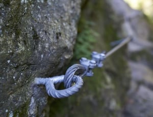 gray metal hiking cable holder thumbnail