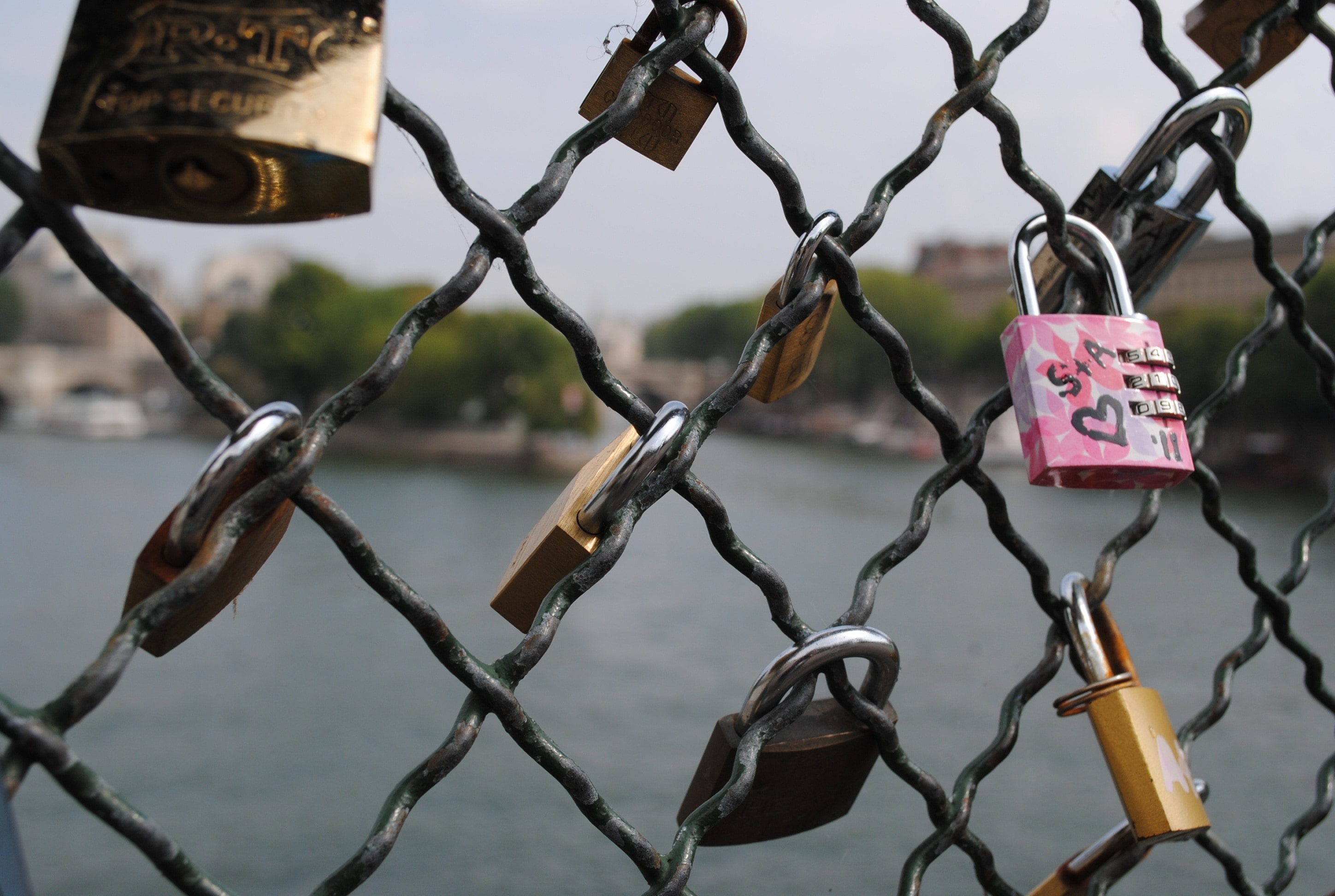 Love Locks, Closure, Closed, chainlink fence, security
