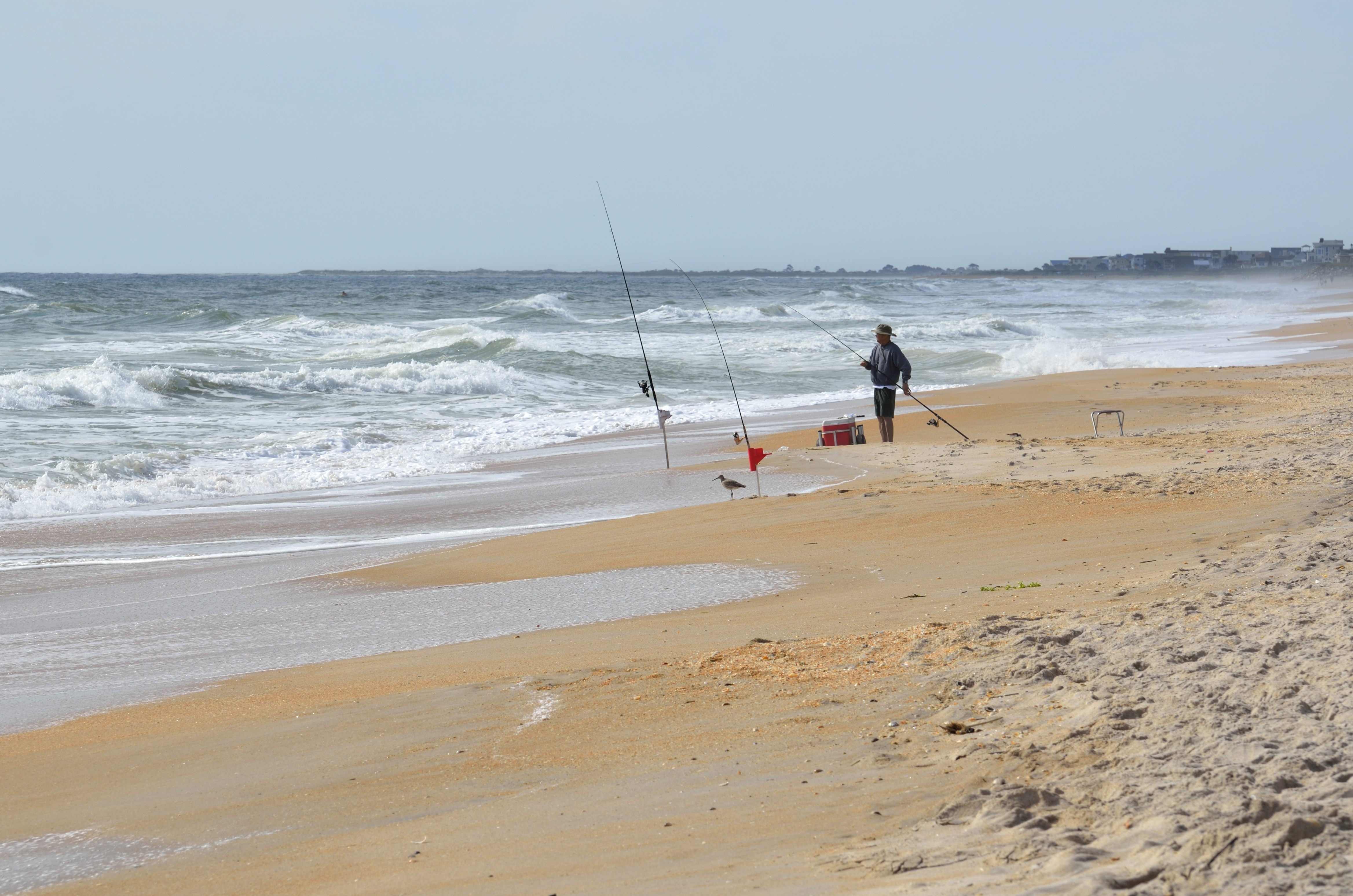 fishing rods in sand