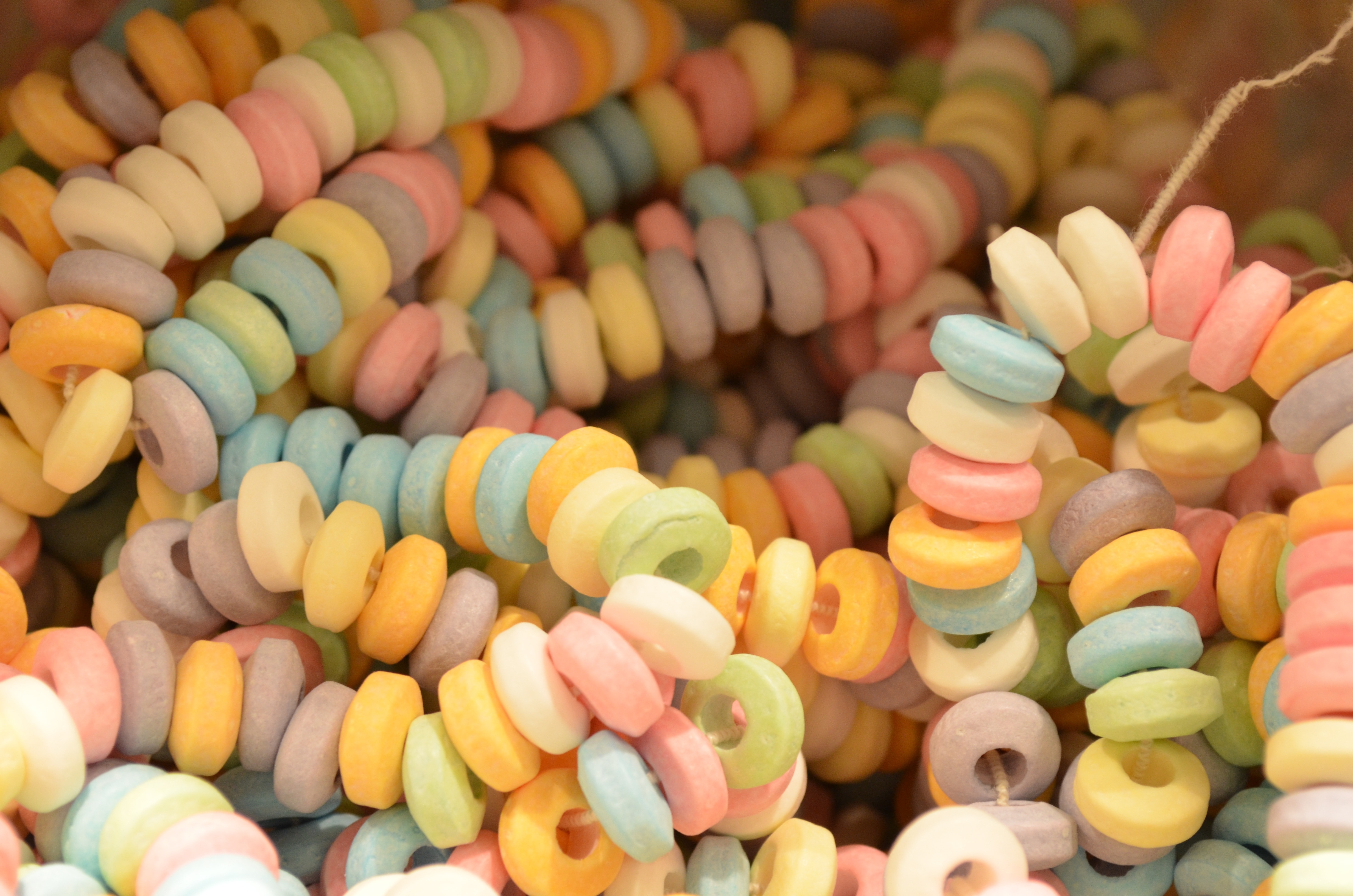assorted color round candies