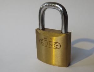 brass and silver burg padlock thumbnail