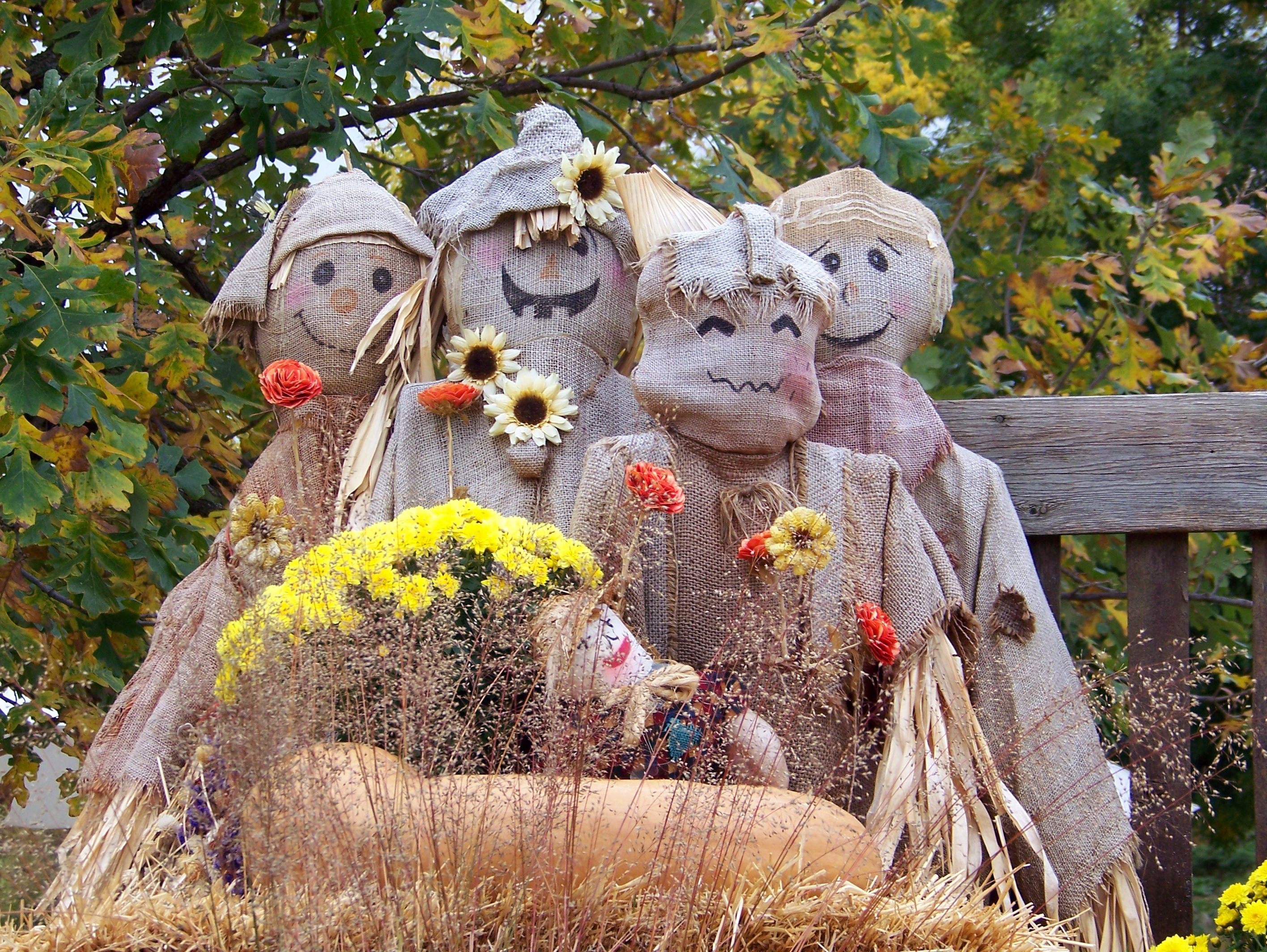 brown scarecrow family
