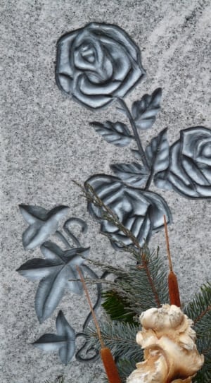 black and gray flower engraved wall decorf thumbnail