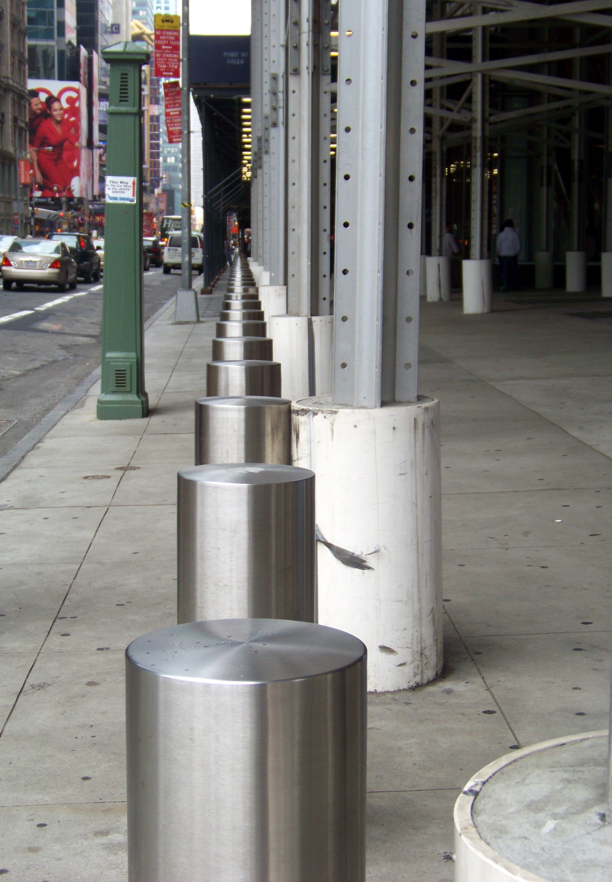 gray metal balusters