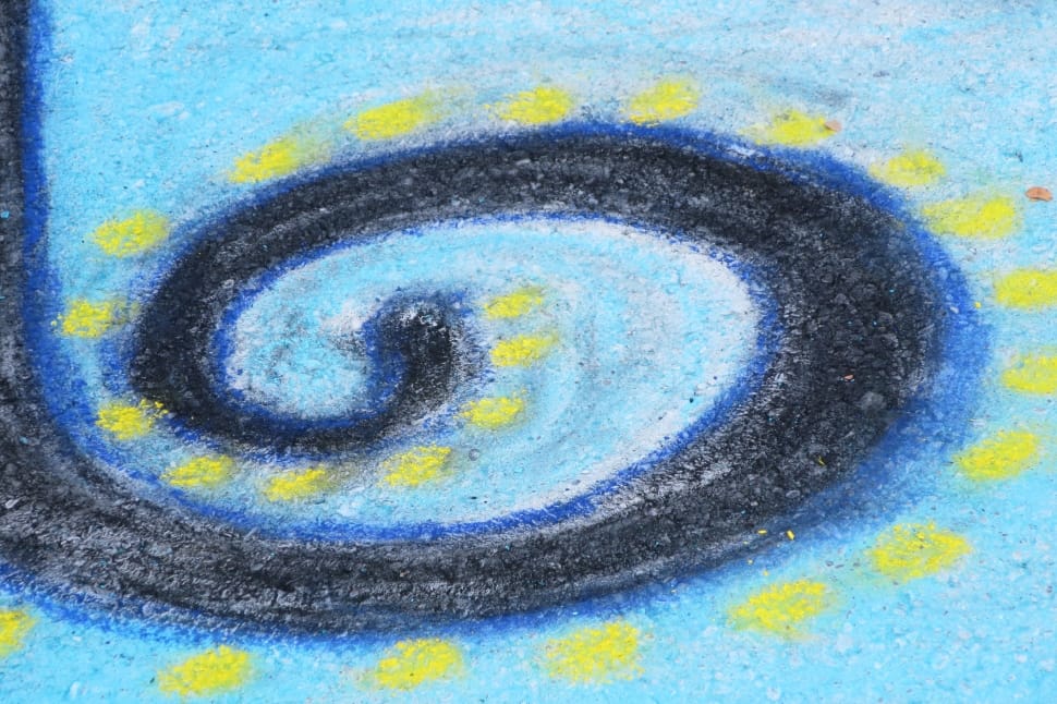 blue black and yellow swirl painting preview