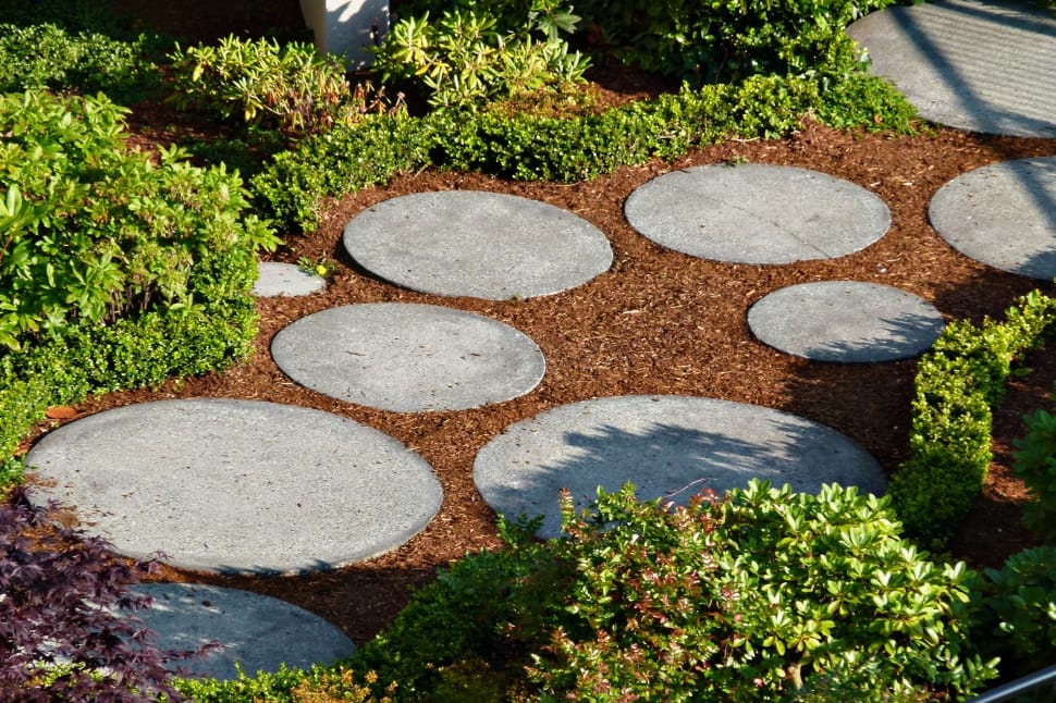 grey round concrete tiles preview