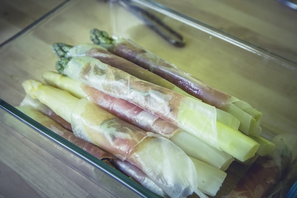fresh spring rolls in clear glass container preview