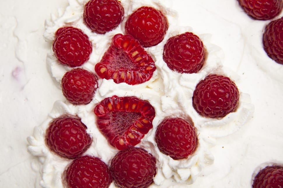 raspberry on white cream preview