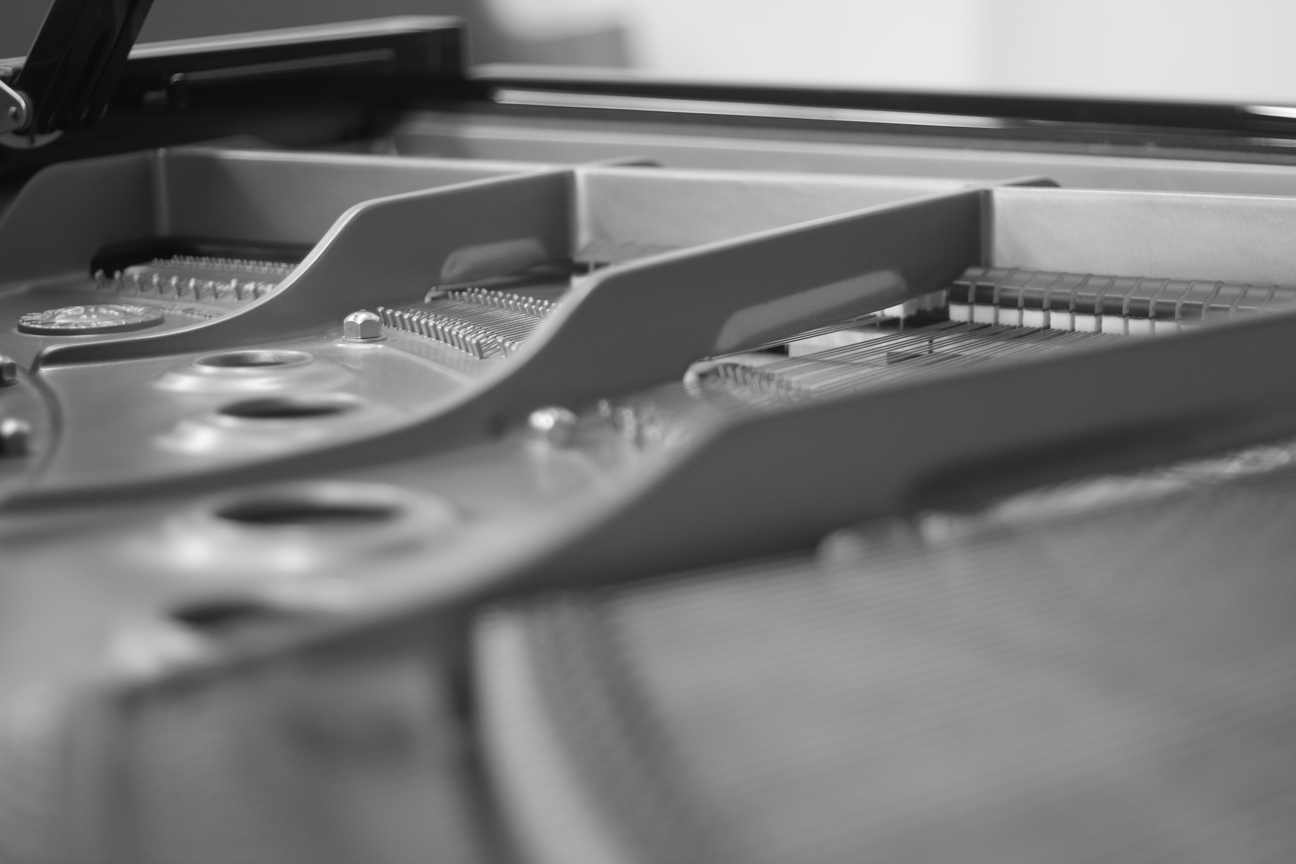 piano grayscale photo