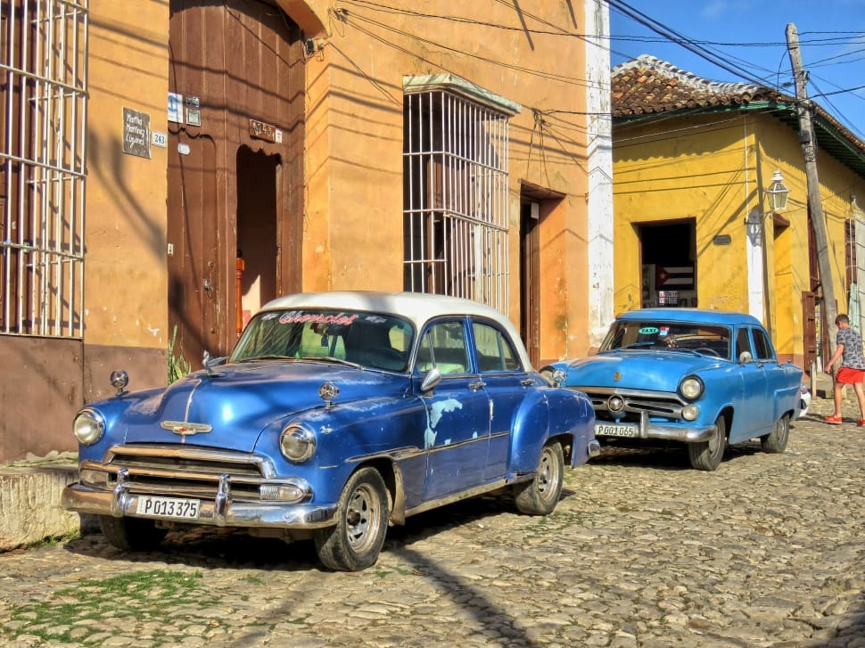 blue vintage car preview