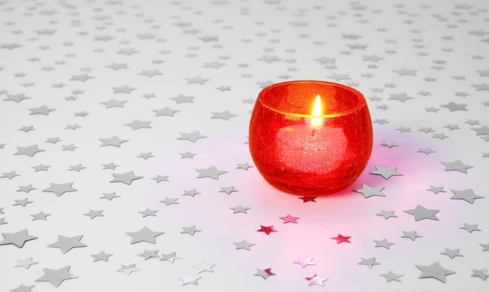 red glass candle holder preview