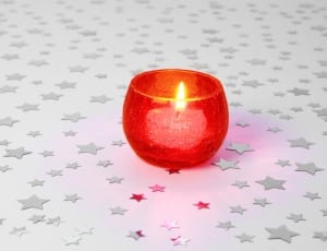 red glass candle holder thumbnail