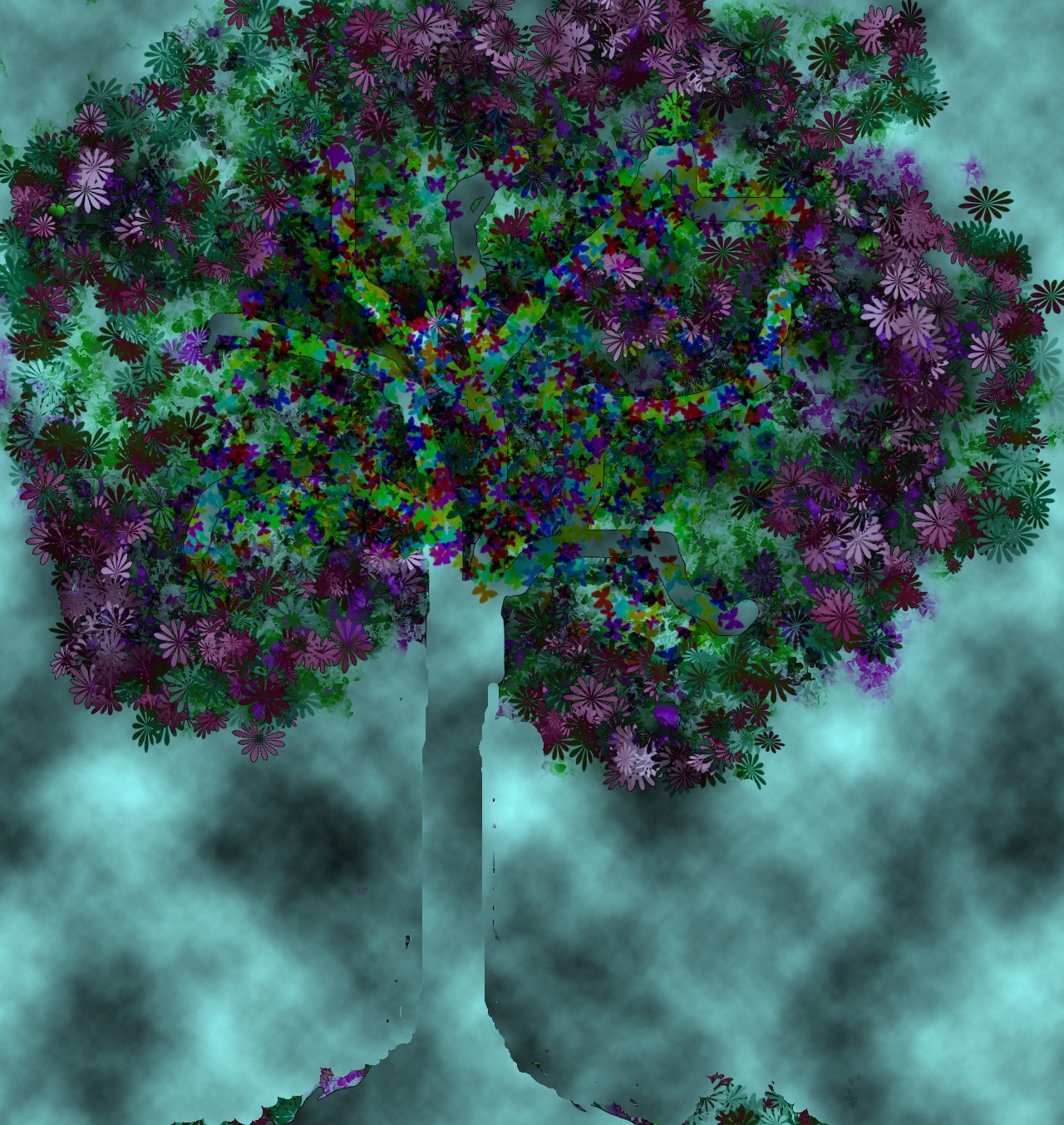 purple and green leaved tree