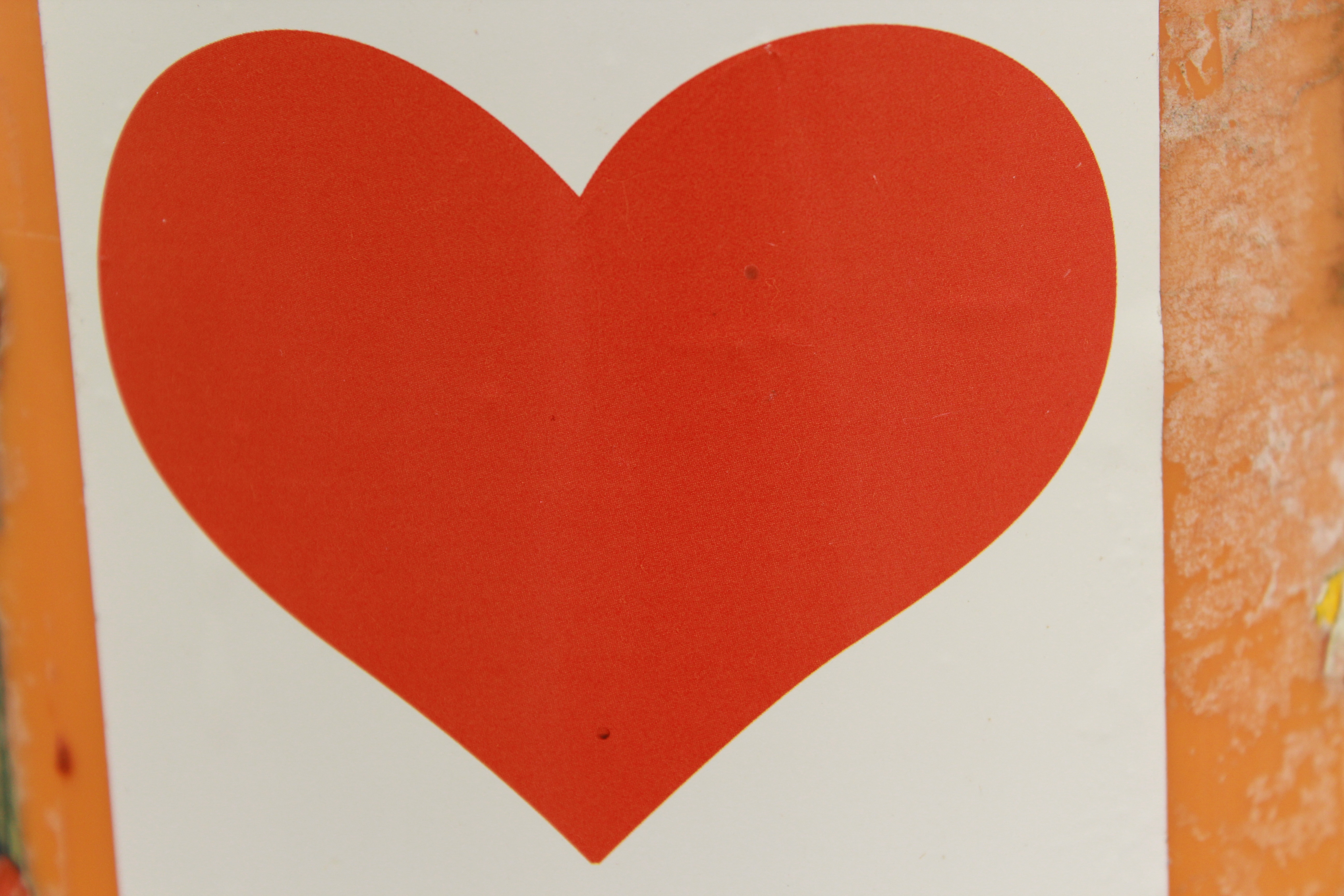 red heart print paper sheet