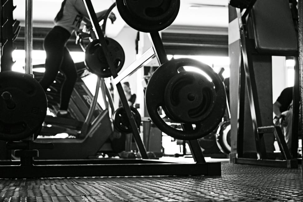 grayscale photograph of gym preview