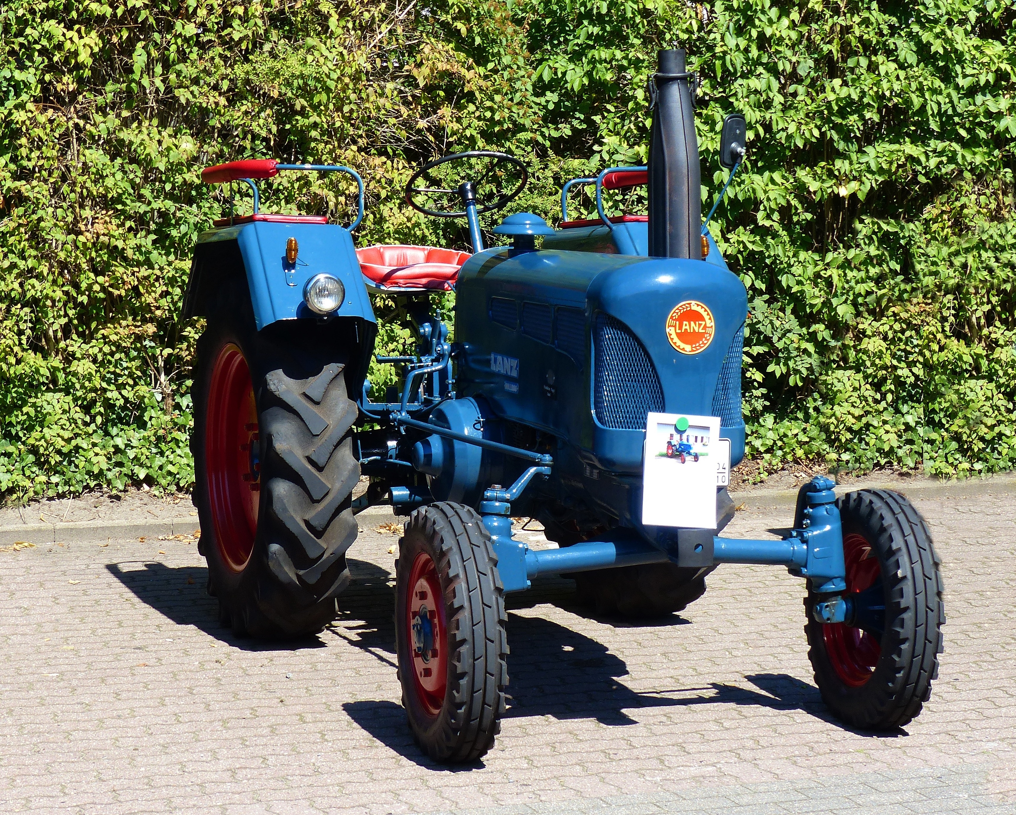 blue farm tractor