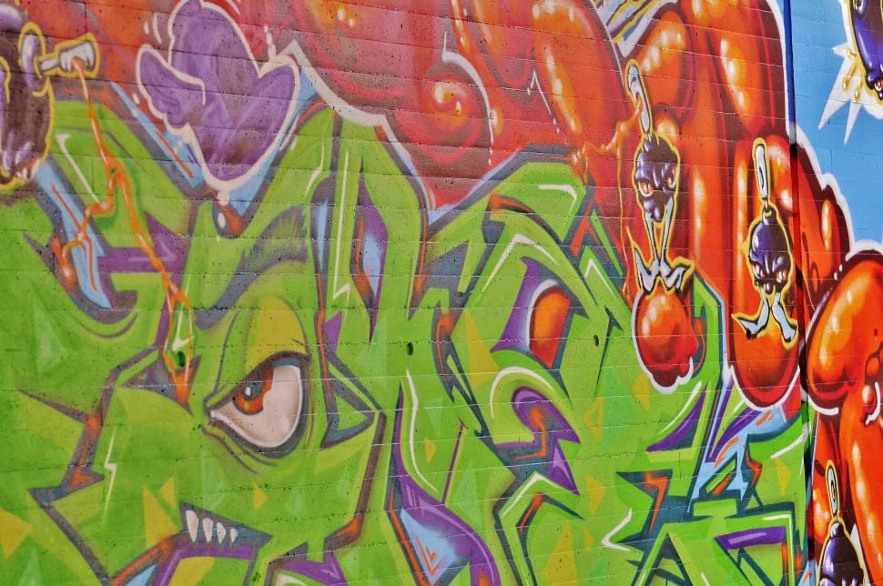blue orange and green graffiti artwork preview
