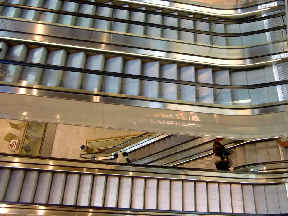 3 stainless steel escalators preview