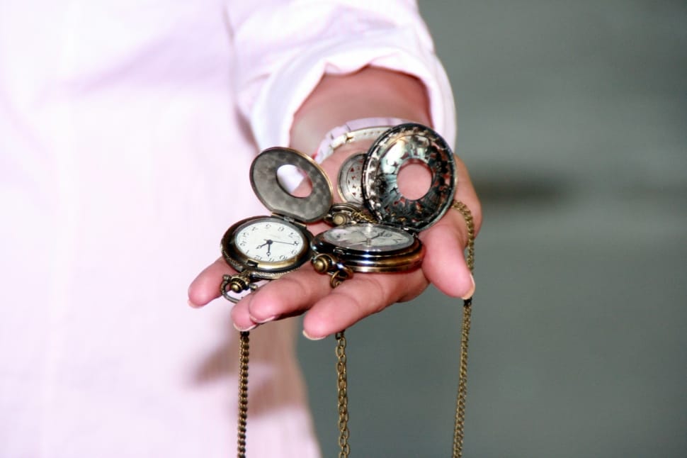 two silver pocket watches preview