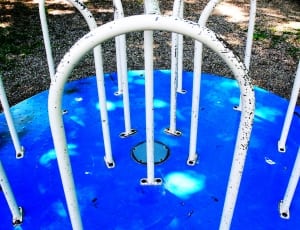blue and white metal playground toy thumbnail
