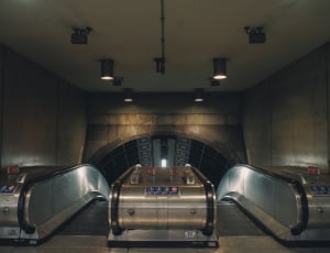 stainless steel train station escalator thumbnail