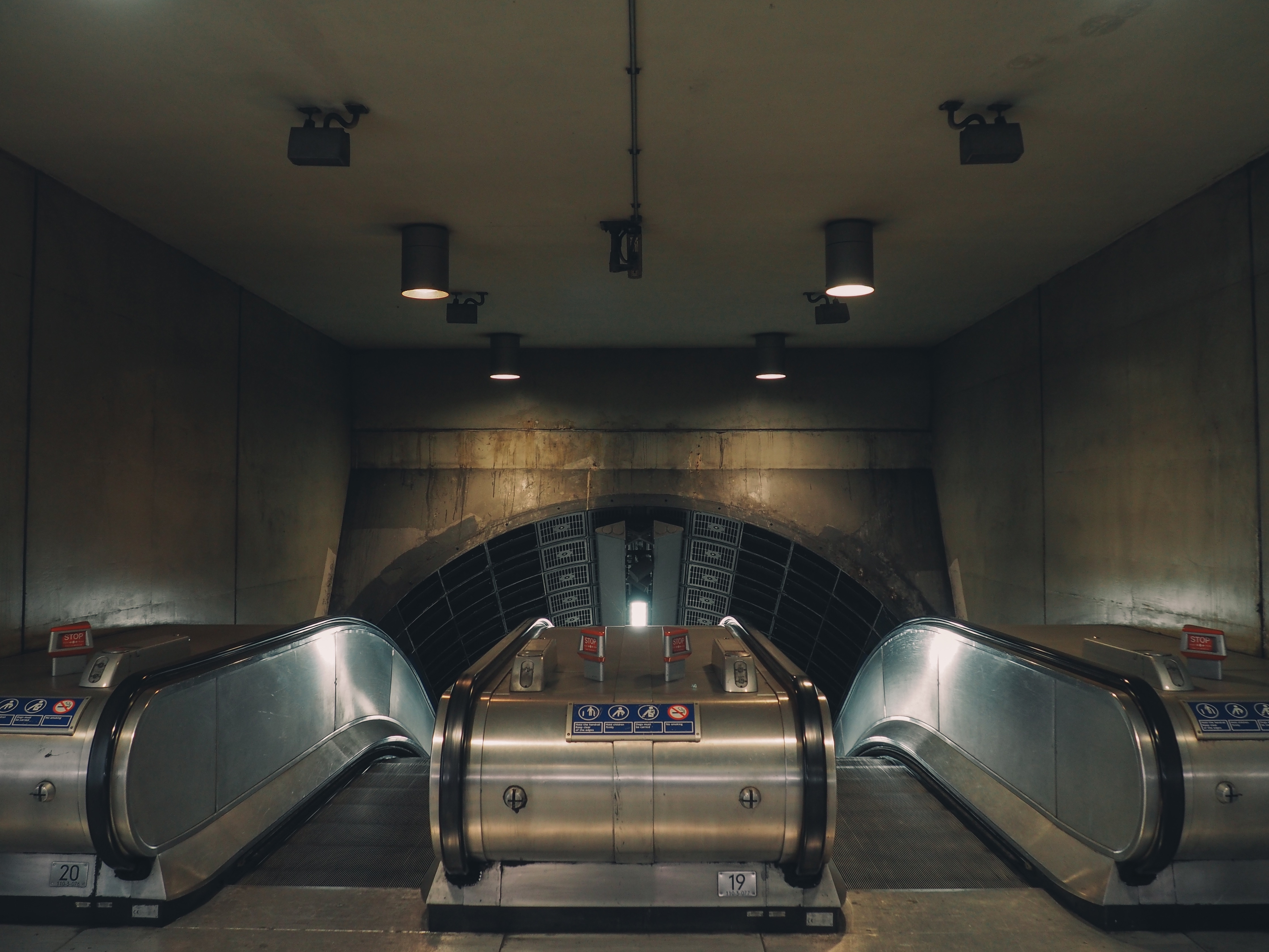stainless steel train station escalator