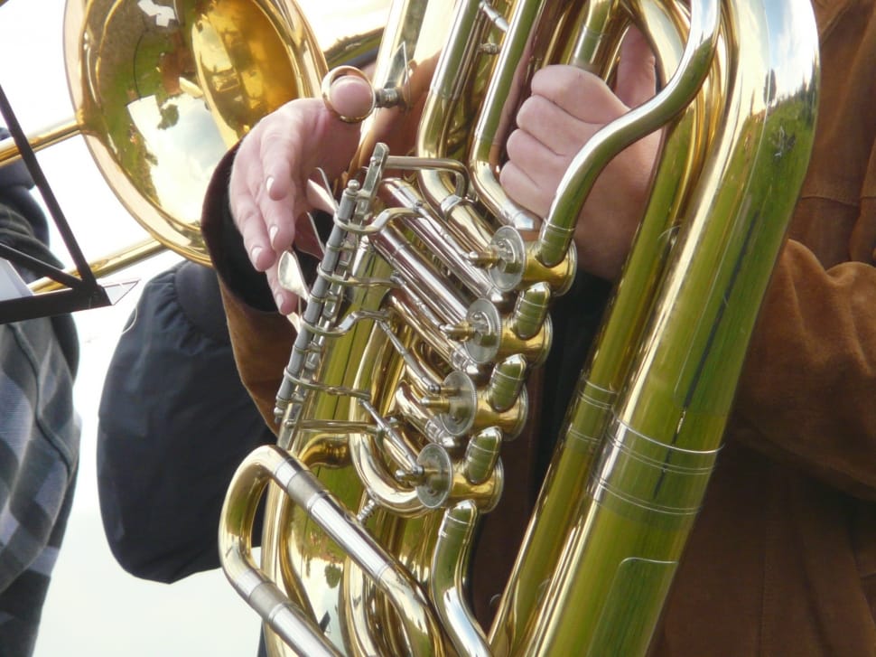 gold and silver trombone preview