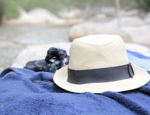 brown and black fedora hat thumbnail