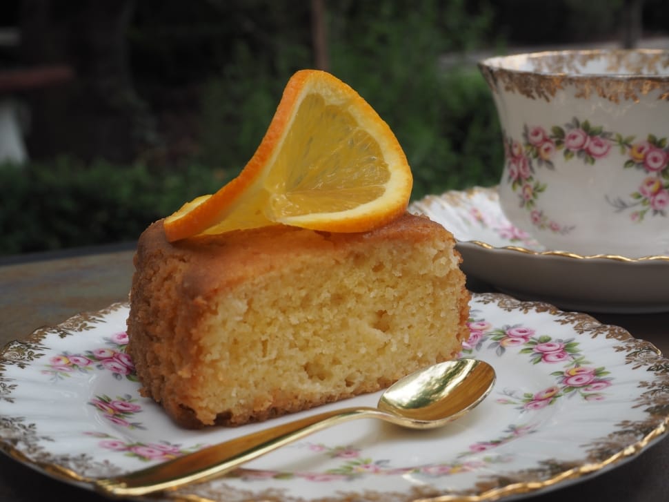 brown bread with orange slice and spoon preview