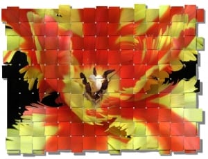 red yellow and black woven mat thumbnail