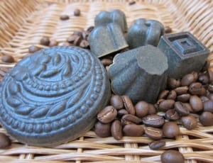 coffee beans and black ceramic ornaments thumbnail