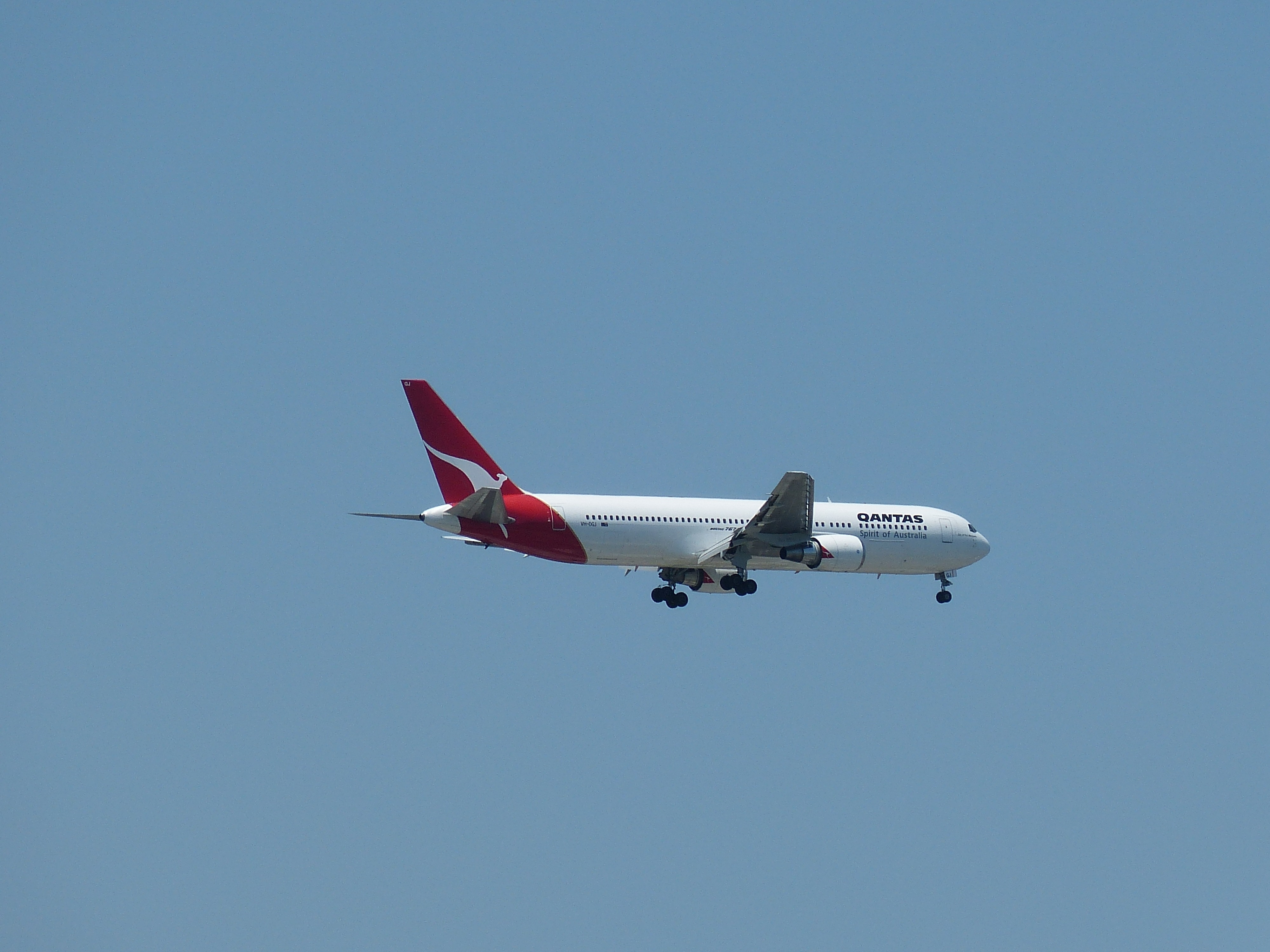 white-and-red airplane