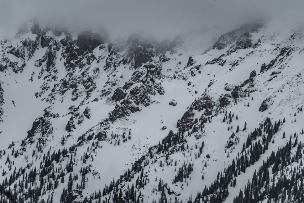 mountain range covered with snow preview