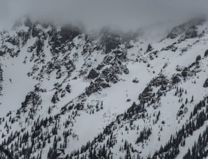 mountain range covered with snow thumbnail