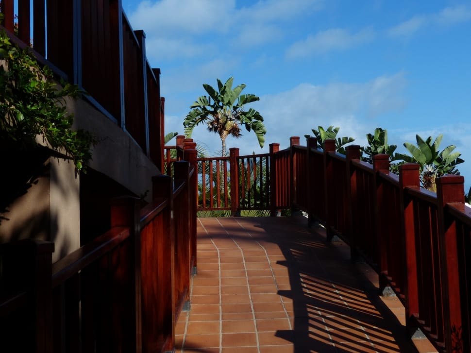 brown wooden stairs fence preview