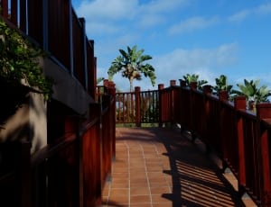 brown wooden stairs fence thumbnail