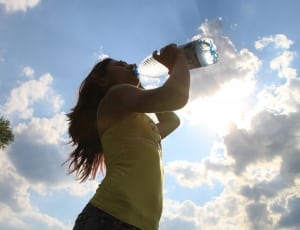woman drinking using plastic bottle thumbnail