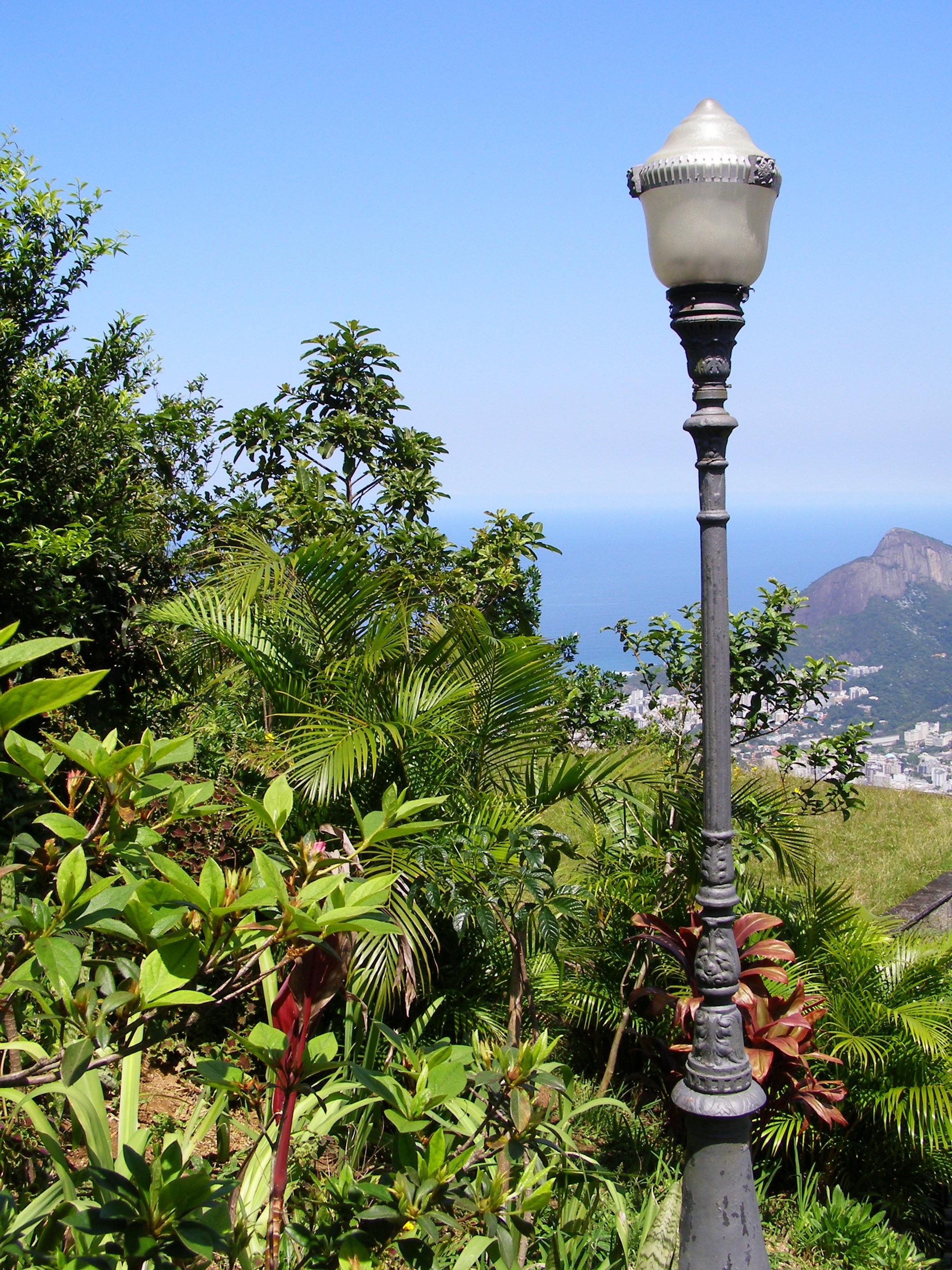 gray and white lamp post