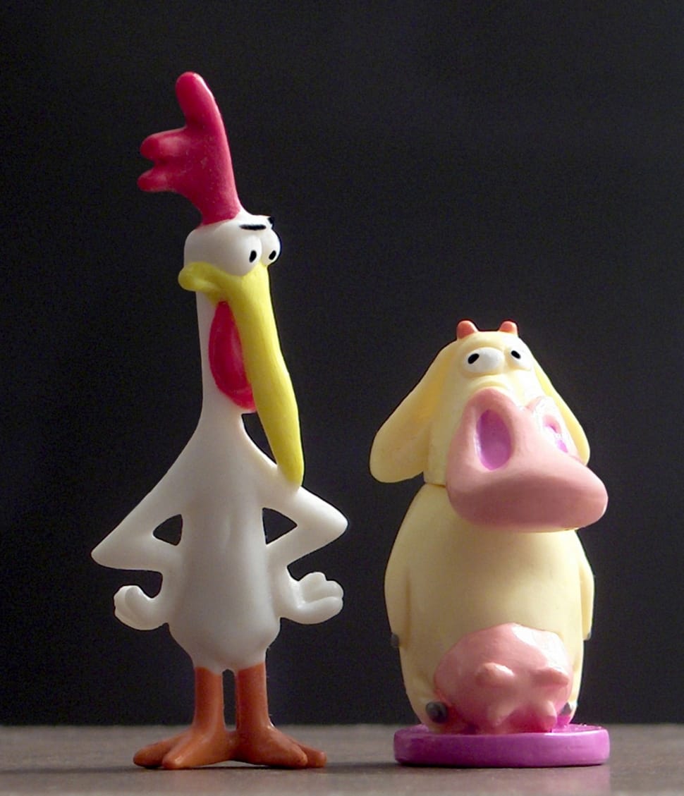 cow and chicken ceramic figurine preview