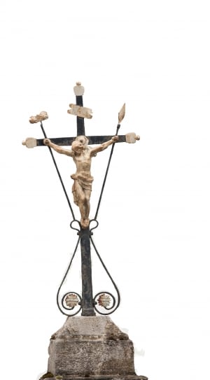brown and black crucifix figurine thumbnail