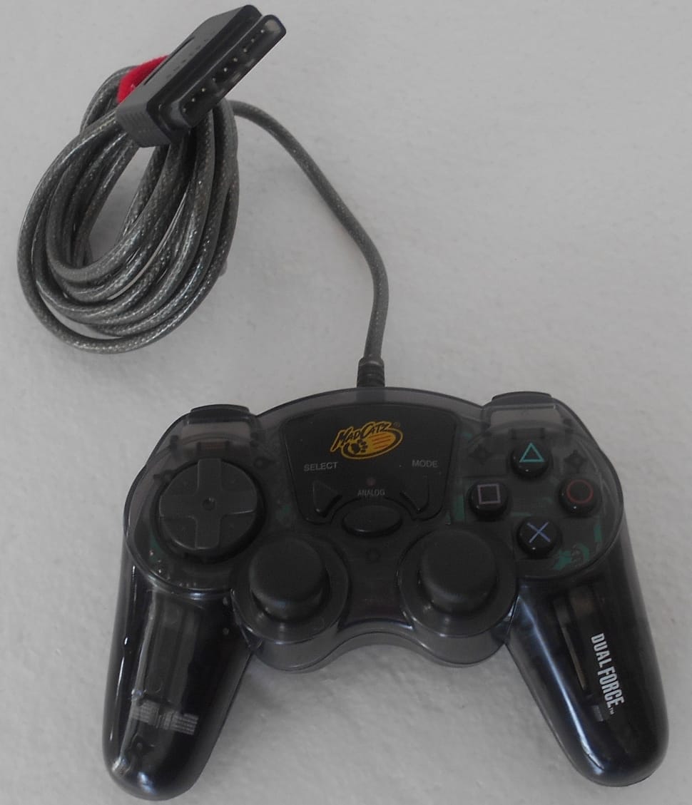 black corded gaming controller preview