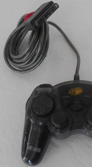 black corded gaming controller thumbnail
