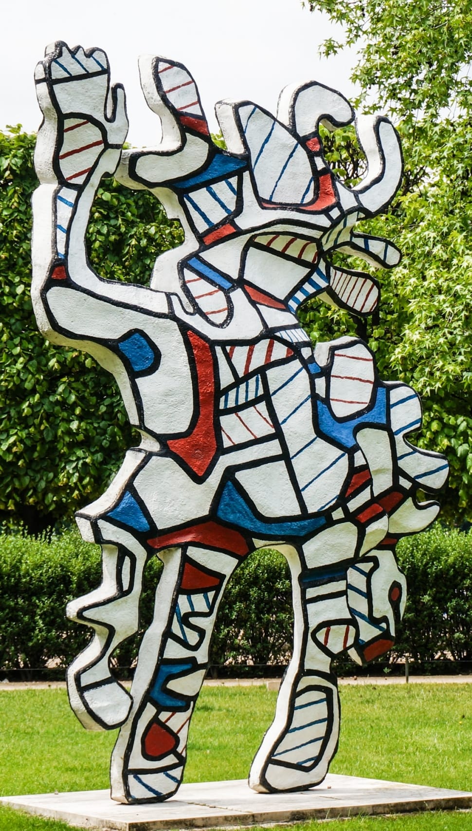white blue red and black abstract statue preview