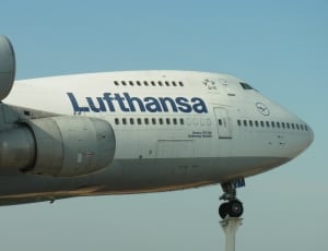 white and blue Lufthansa thumbnail